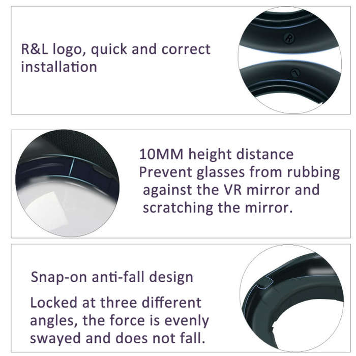 For Quest 3 VR Glasses Lens Protector Frame to Prevent Your Glasses from Scratching VR Lenses