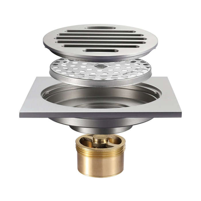 Anti Odor Floor Drain Bathroom Anti-Bug Anti-Reflux Floor Drain(Full Copper Brushed)