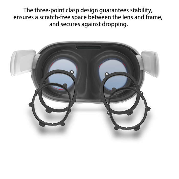 For Quest 3 VR Magnetic Eyeglasses Frame, Spec: L&R Frame Black