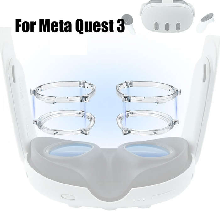 For Quest 3 VR Magnetic Eyeglasses Frame, Spec: L&R Frame Transparent