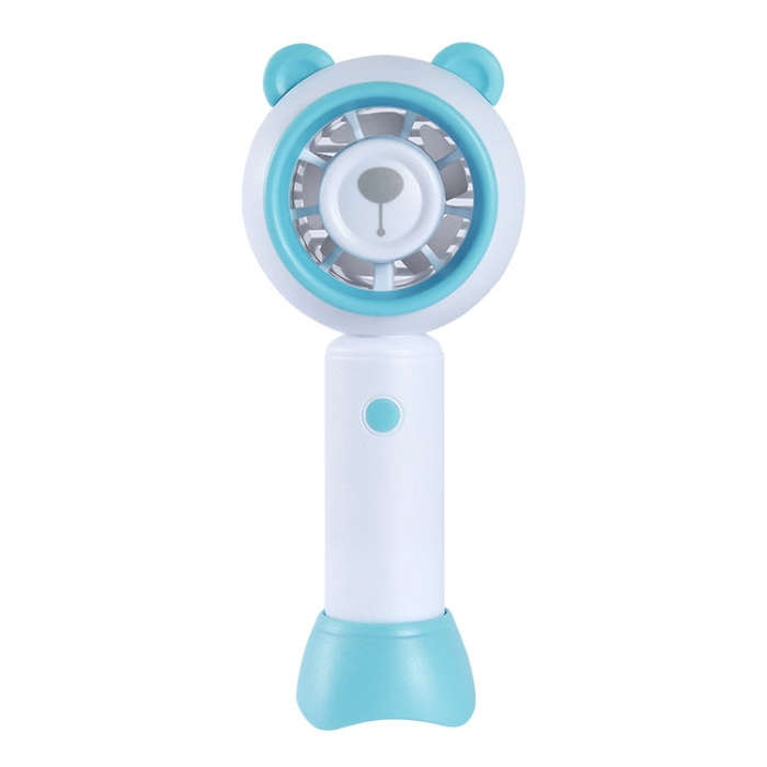 USB Handheld Fan Mini Portable Desktop Cute Cartoon Fan(Blue Bear)