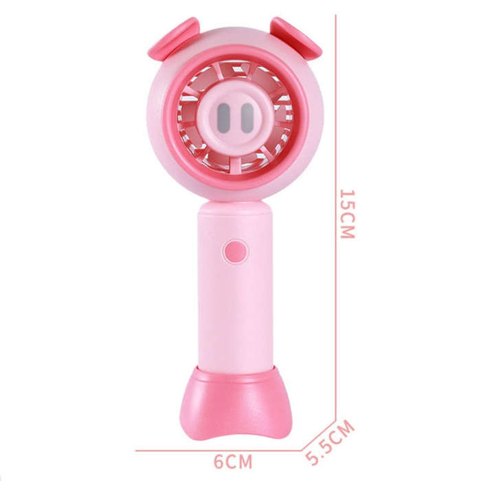 USB Handheld Fan Mini Portable Desktop Cute Cartoon Fan(Blue Bear)