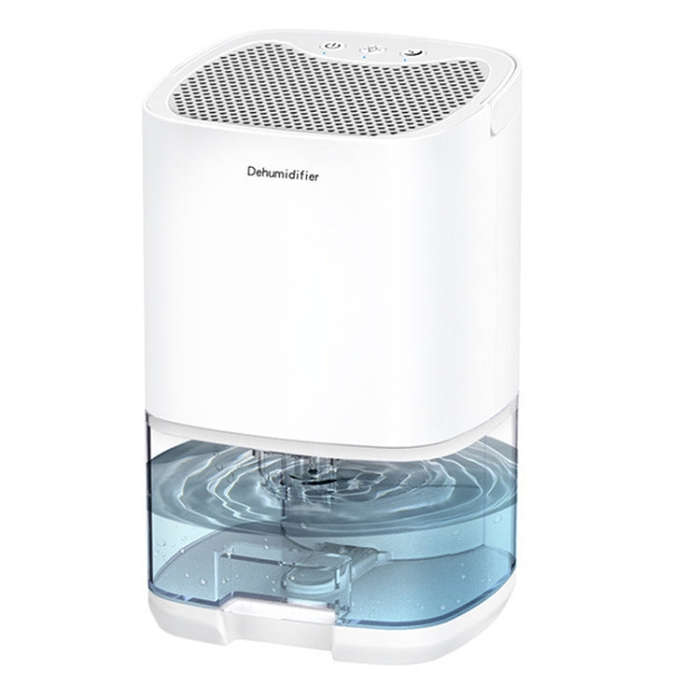 1L 36W Air Dehumidifier for Home Damp Drying Clothes with 7 colors Light UK Plug(White)