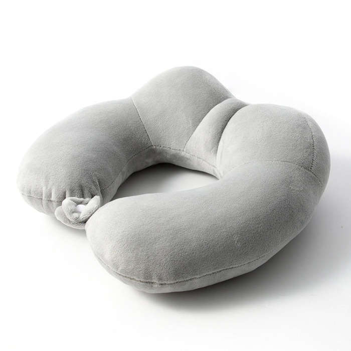 Portable Nap Neck Care Pillow Multifunctional Airplane Travel U-Shaped Pillow, Style: Gray Memory...