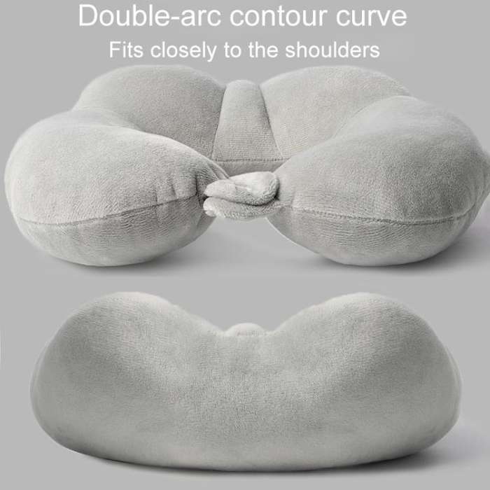 Portable Nap Neck Care Pillow Multifunctional Airplane Travel U-Shaped Pillow, Style: Dark Gray P...