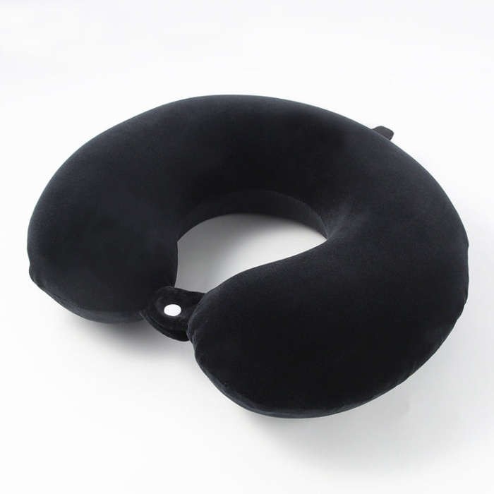 Portable Napping Memory Pillow Multifunctional Airplane Travel U-Shaped Pillow(Black)