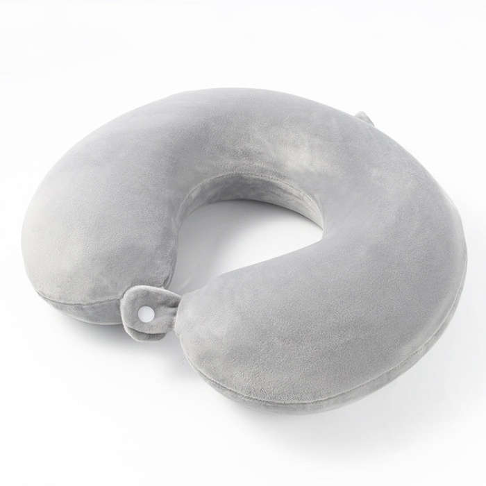 Portable Napping Memory Pillow Multifunctional Airplane Travel U-Shaped Pillow(Light Gray)
