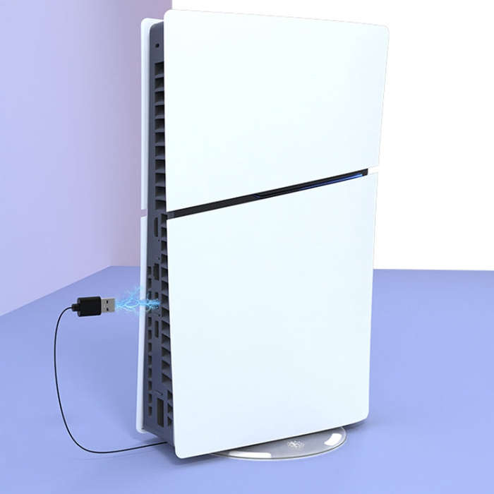 For PS5 Slim iplay HBP-575 Simple Storage Base Light Version RGB Colorful Vertical Storage Bracke...
