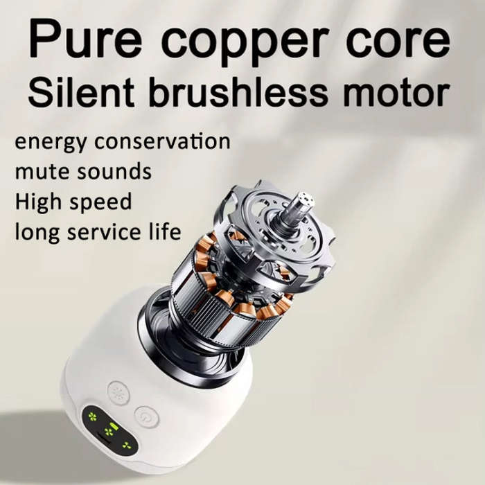 Mini Ceiling Fan Portable Camping Fan With Light &  Remote Built In 8000mAh Battery(White)