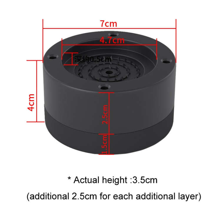 Washing Machine Base Non-Slip Heightening Fixed Shock-Absorbing Foot Pads, Color: Black 8.5cm