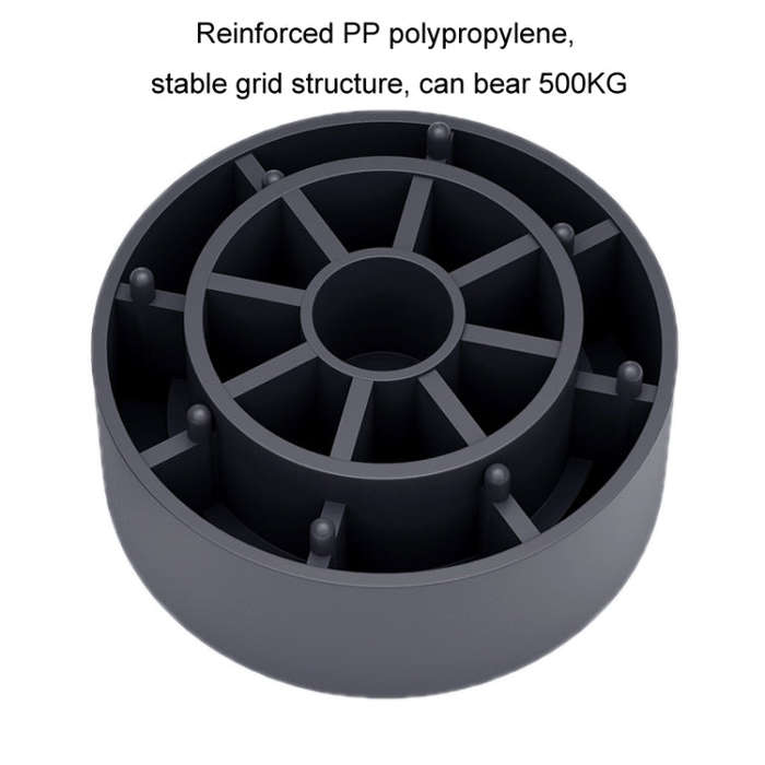 Washing Machine Base Non-Slip Heightening Fixed Shock-Absorbing Foot Pads, Color: Black 6cm