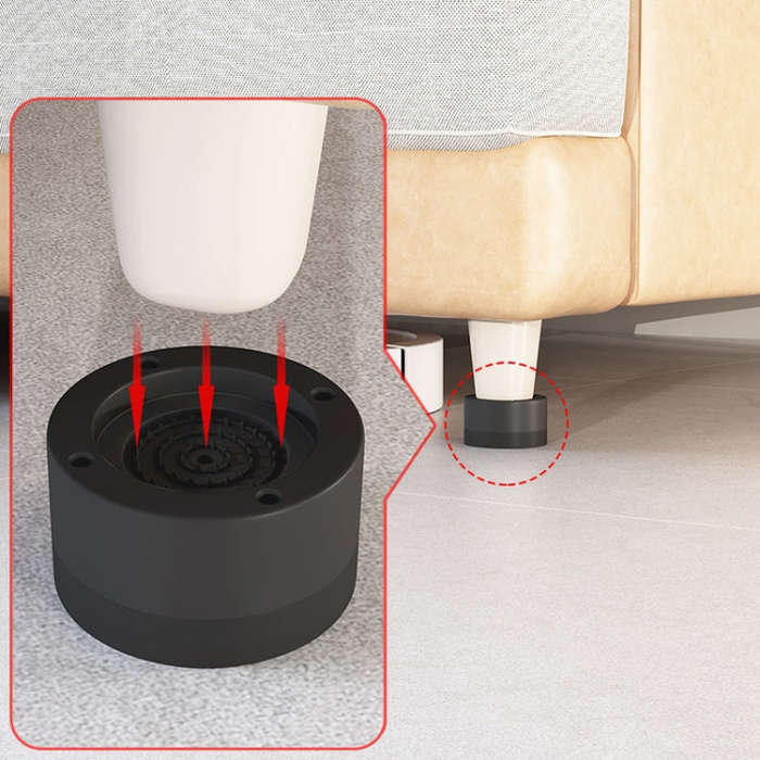 Washing Machine Base Non-Slip Heightening Fixed Shock-Absorbing Foot Pads, Color: Black 8.5cm