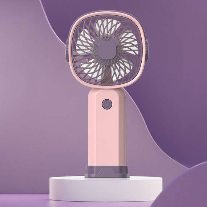 Handheld Portable Mini Multifunctional Fan With Phone Holder Function, Color: Pink Purple with Ba...