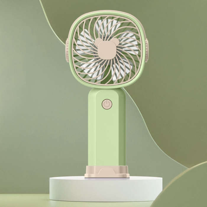 Handheld Portable Mini Multifunctional Fan With Phone Holder Function, Color: Yellow Green with B...