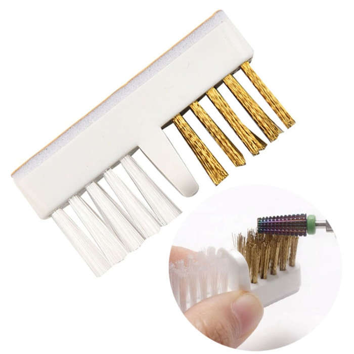 Nail Polish Machine Grinder Cleaning Brush Manicure Drill Bit Steel Wire Brush