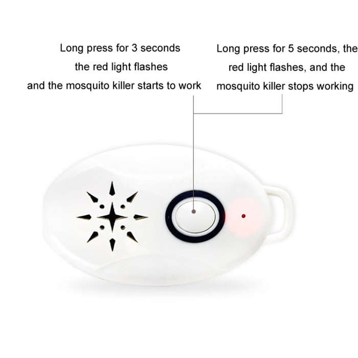 Mini USB Rechargeable Fly Repeller Outdoor Portable Mobile Mosquito Repellent Device(White)