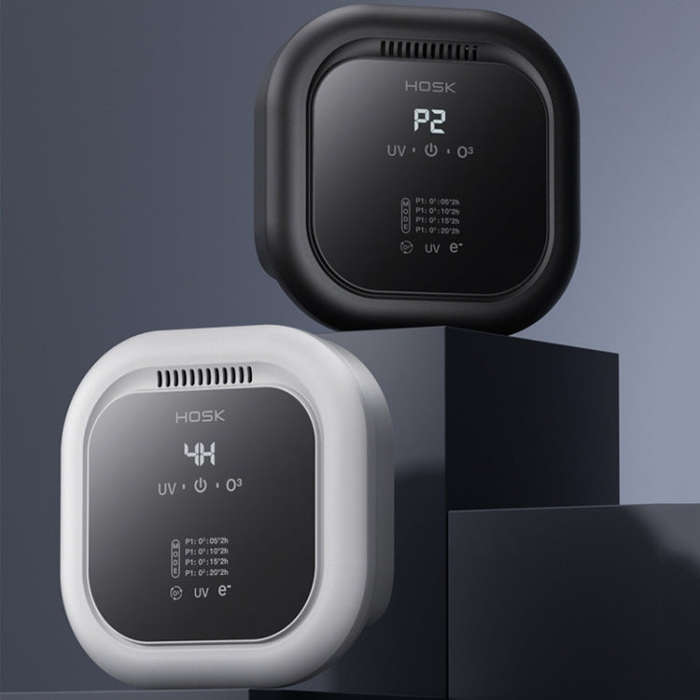 HOSK XT-01 UV Pet Air Purifier Household Deodorant Ozone Generator, Size: Charging(Black)
