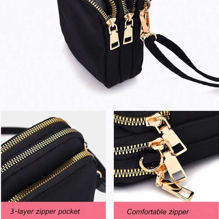 Crossbody Mobile Phone Bag Mini Vertical Coin Purse For Women Back Headphone Hole Design(Dark Pur...