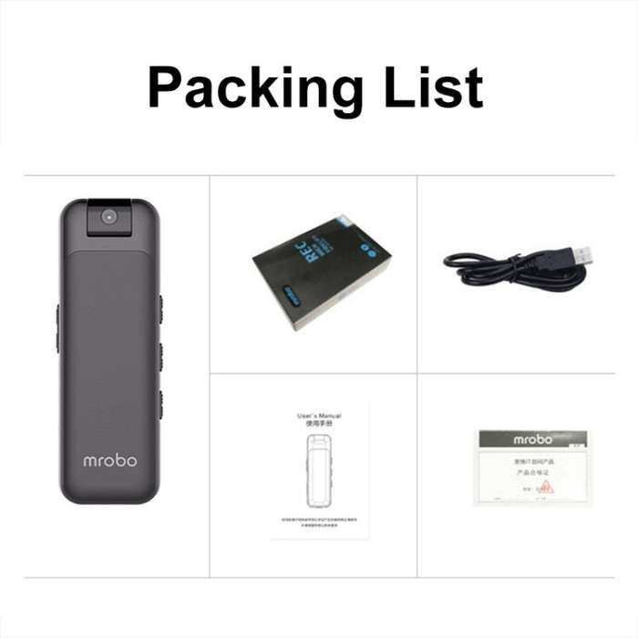 Mrobo D3 1080P Rotating Camera HD Infrared Night Recording Pen, Size: No Memory(Black)