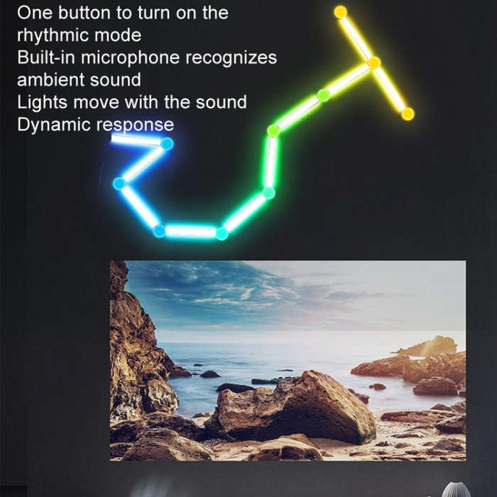 JSK-P30 9 Sections Smart WiFi Bluetooth Splicing Atmosphere Light Sound Control Constellation Lig...