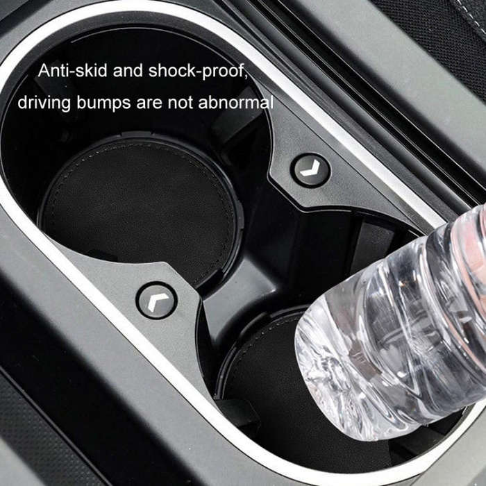 2pcs/ Set Car Suede Anti-Slip Water Coaster Car Interior Decoration(Gray)