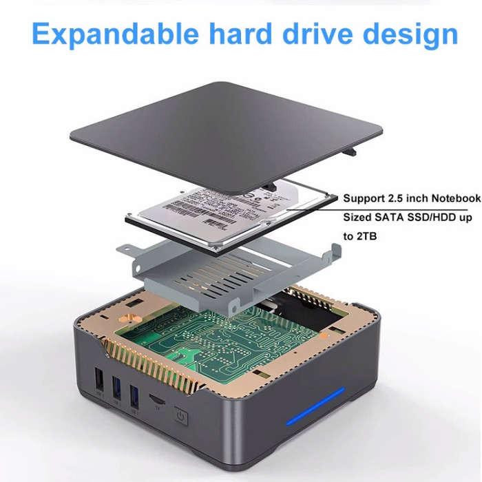 GK3Plus N100 16G+1TB UK Plug 12th Intel Alderlake Dual HDMI+VGA Triple Display 4K HD Pocket Mini PC