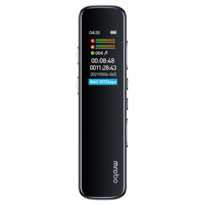 Mrobo RV-19 0.96-inch HD Screen 3D Noise Reduction Recording Pen Music Player, Capacity: 8GB(Black)