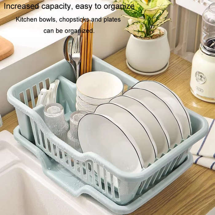 Dishes Storage Rack Kitchen Sink Drainage Shelf Small Cupboard Dish Box, Color: Thickened White