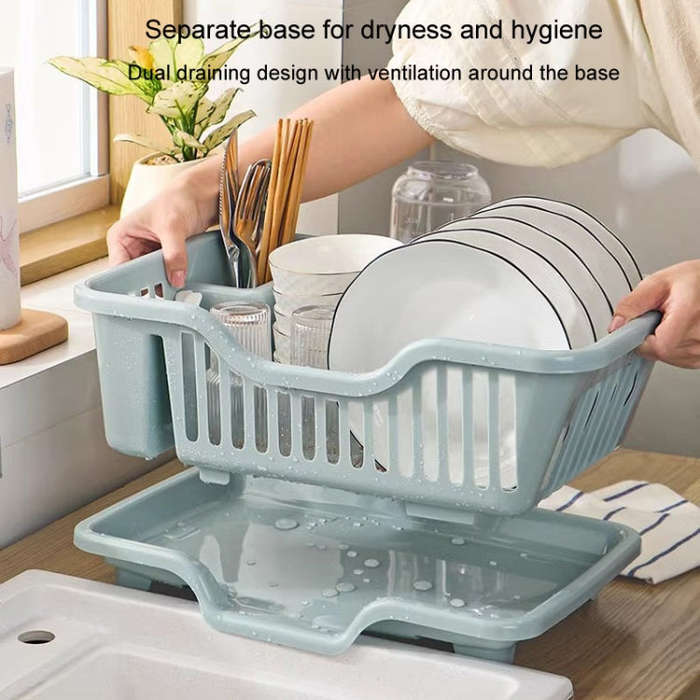 Dishes Storage Rack Kitchen Sink Drainage Shelf Small Cupboard Dish Box, Color: Thickened White
