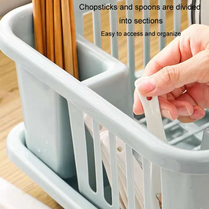 Dishes Storage Rack Kitchen Sink Drainage Shelf Small Cupboard Dish Box, Color: Thickened White