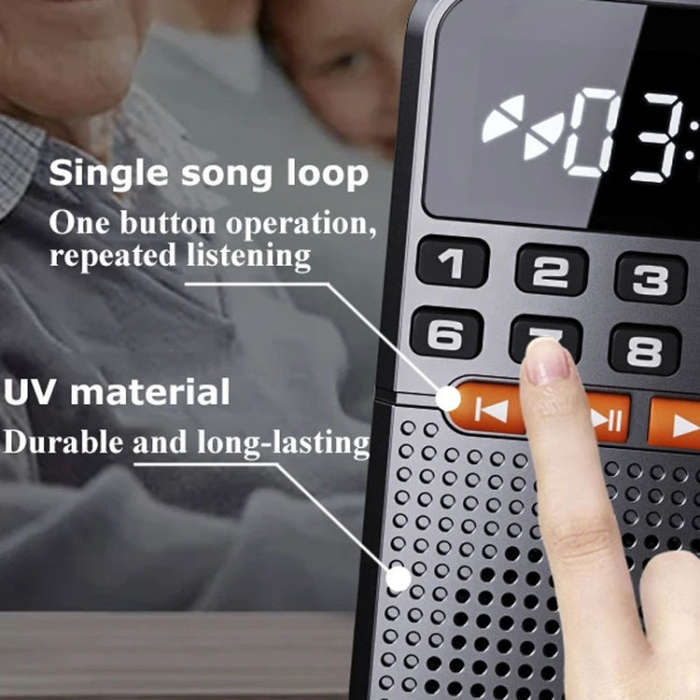 Rolton T1 Portable Radio Receiver Old People Singing Opera Player Mini Stereo Walkman(White)