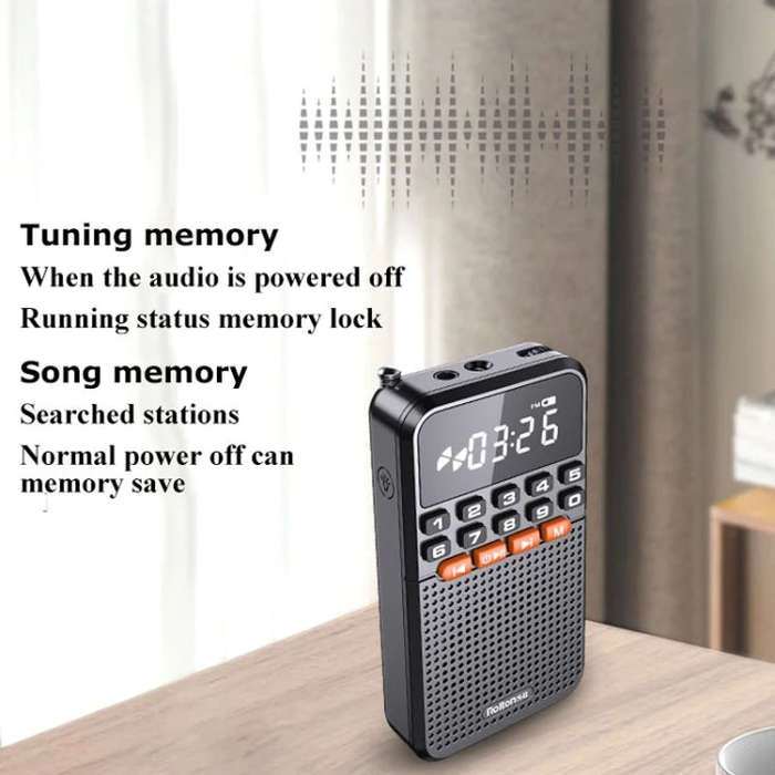 Rolton T1 Portable Radio Receiver Old People Singing Opera Player Mini Stereo Walkman(White)