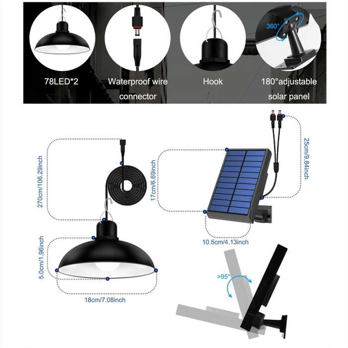 IP65 Waterproof Outdoor Solar LED Bulb Chandelier Indoor Lights, Spec: Single White Light with Re...