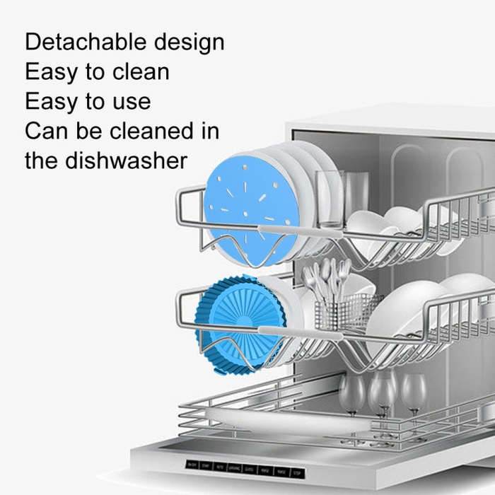 Double-layer Large Size for 8.5-10 inch Air Fryer Silicone Insulated Liner Baking Pan Thickened C...
