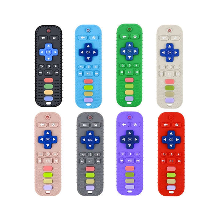 Baby Simulation Silicone Remote Control Can Press Tooth Glue Preventing Eating Hands Teething Sti...