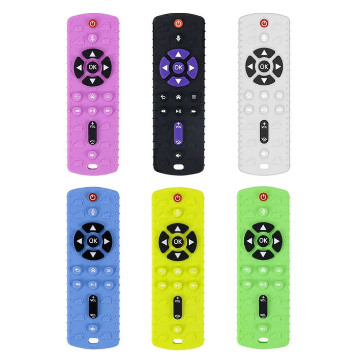 Baby Simulation Silicone Remote Control Can Press Tooth Glue Preventing Eating Hands Teething Sti...