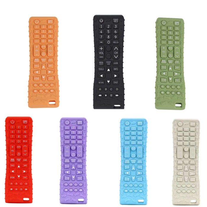 Baby Simulation Silicone Remote Control Can Press Tooth Glue Preventing Eating Hands Teething Sti...