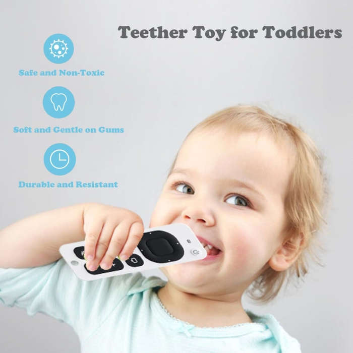 Baby Simulation Silicone Remote Control Can Press Tooth Glue Preventing Eating Hands Teething Sti...