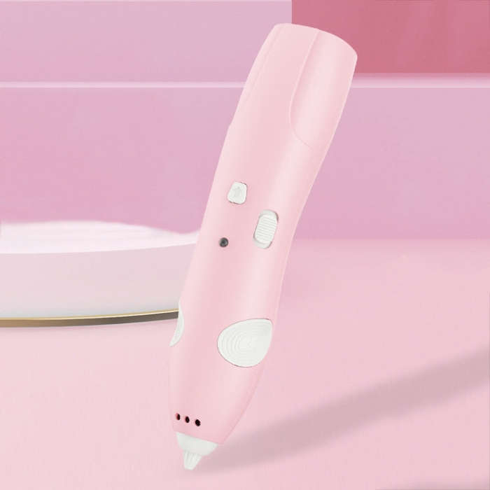 USB Charging Low-Temperature Wireless Graffiti Printing Pen Set Children DIY 3D Painting Pen(Pink)