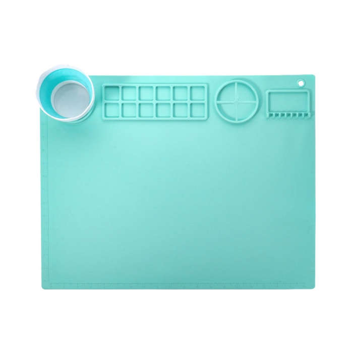 50x40cm Silicone Double Bowl Painting Pad Graffiti Oil Painting Mat Erasable and Washable Silicon...