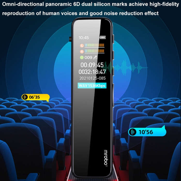 Mrobo RV18 0.96-Inch Color Screen Smart Noise Reduction Recording Pen, Capacity: 32GB(Flagship)