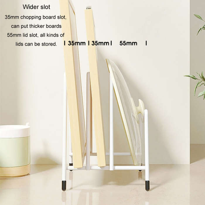 Kitchen Countertop Chopping Board Place Rack Multifunctional Multi-Layer Pot Lid Storage Shelf(Wh...