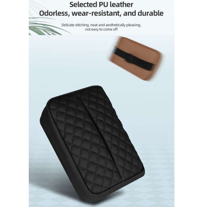 Car Sun Visor Armrest Box Back Hanging Tissue Box(Black)