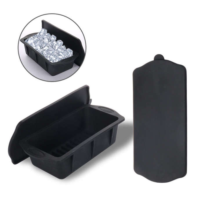 Silicone Ice Lattice Molds Ice Storage Box With Lid, Specification: With Lid 1.5L (Blue)