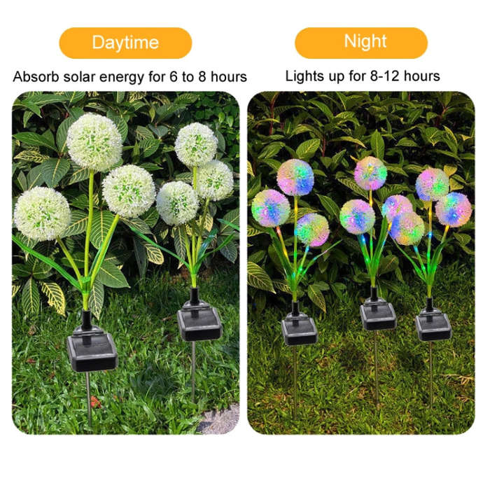 Dandelion Lawn Ground Plug Light Decoration Outdoor Solar LED Garden Lights, Model: 3 Head