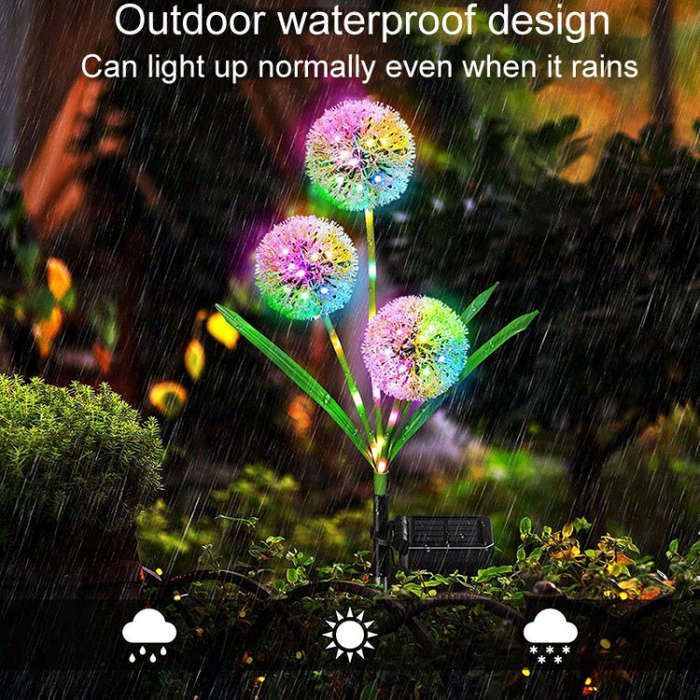 Dandelion Lawn Ground Plug Light Decoration Outdoor Solar LED Garden Lights, Model: 3 Head