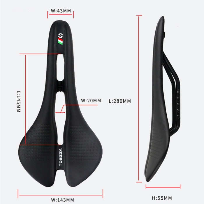 TOSEEK Mountain Bike Saddle Road Bicycle Seat Accessories, Color: Black Yellow