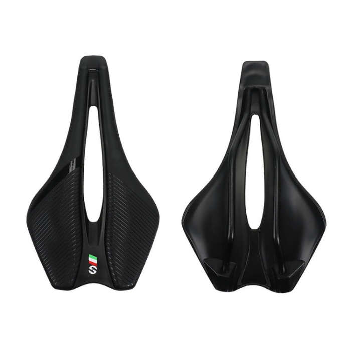 TOSEEK Bicycle Shock-absorbing Comfortable Widened Saddle(Black)