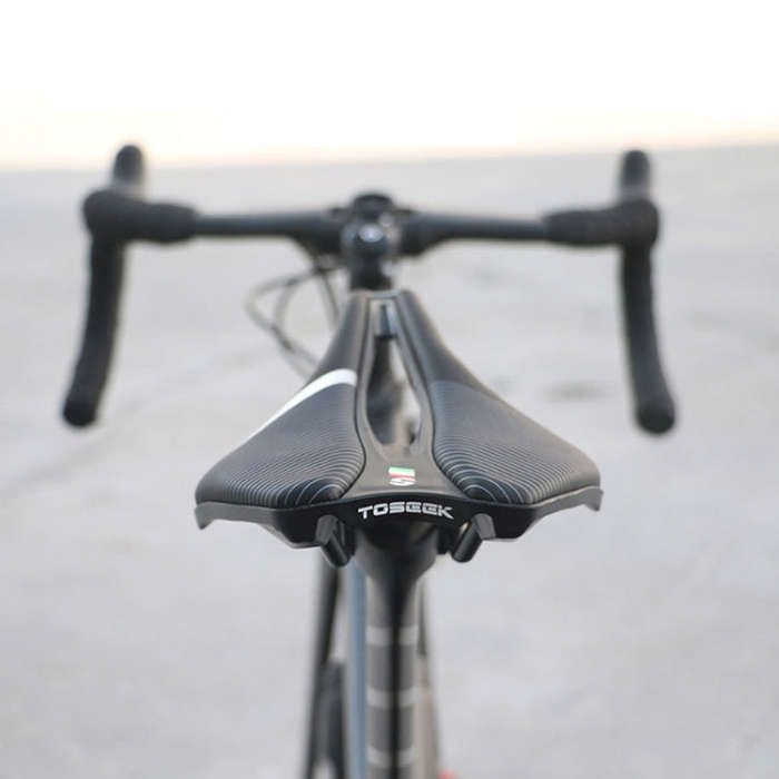 TOSEEK Bicycle Shock-absorbing Comfortable Widened Saddle(Black)