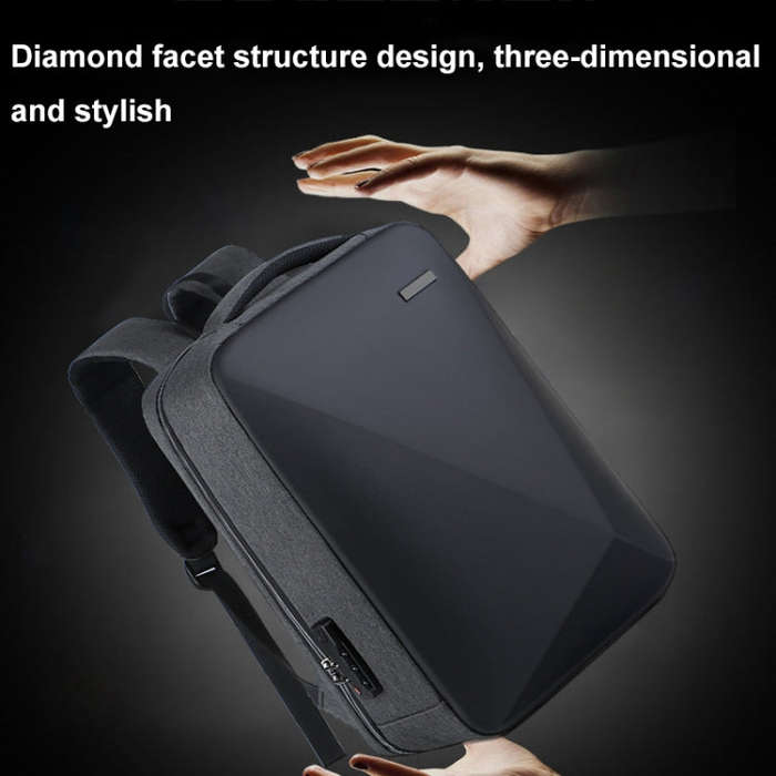 16 inch Large Capacity Password Lock Anti-Theft Laptop Backpack With USB Port(Navy Blue)